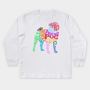 Pug Word Cloud Kids Long Sleeve T-Shirt